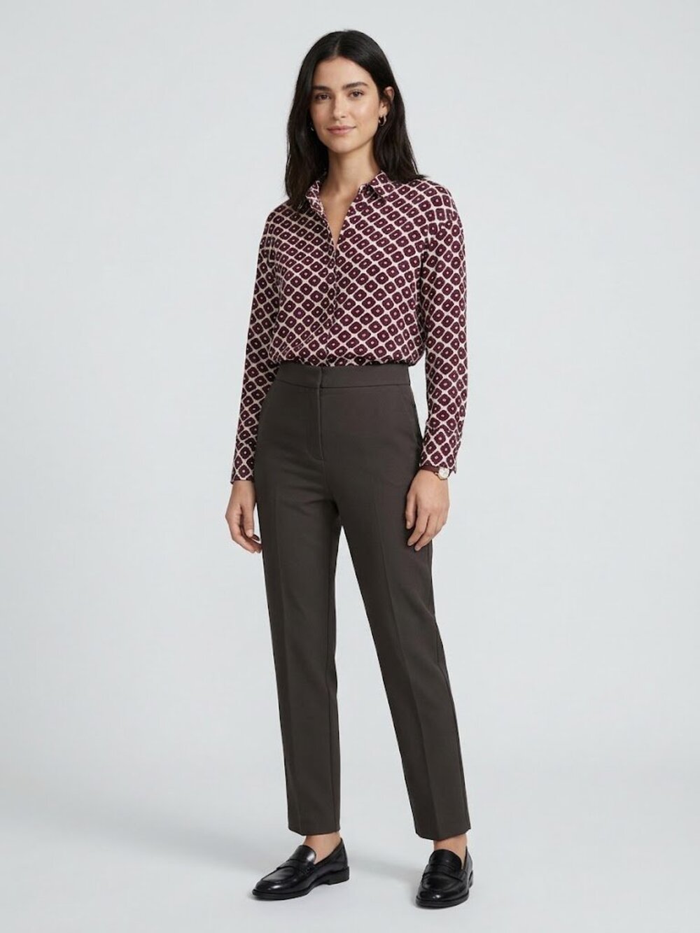 Zara Long sleeved Trendy button down blouse